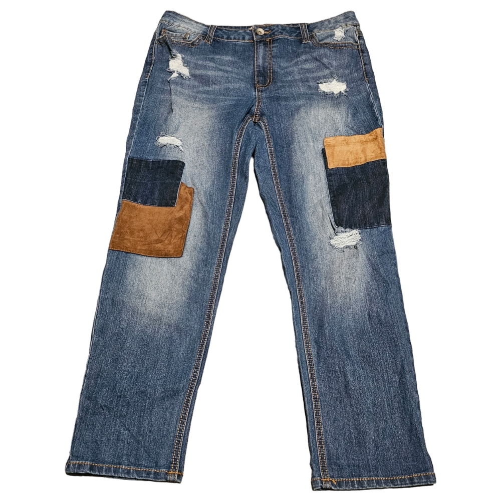 Women's Est. 1946 Denim Distressed Patchwork Jeans